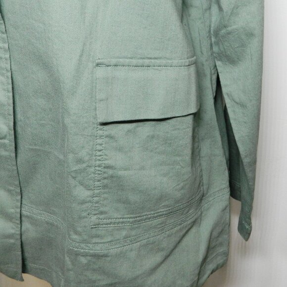 Eileen Fisher $238 Organic Cotton Twill Stand Collar Jacket Nori Green Sz 1X NWT - Picture 5 of 7